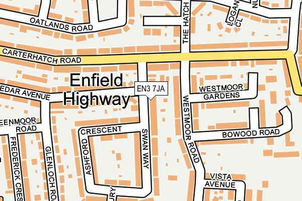 EN3 7JA map - OS OpenMap – Local (Ordnance Survey)