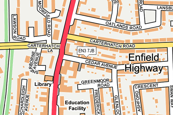 EN3 7JB map - OS OpenMap – Local (Ordnance Survey)