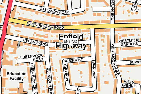 EN3 7JD map - OS OpenMap – Local (Ordnance Survey)