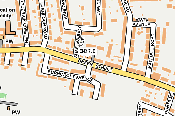 EN3 7JE map - OS OpenMap – Local (Ordnance Survey)