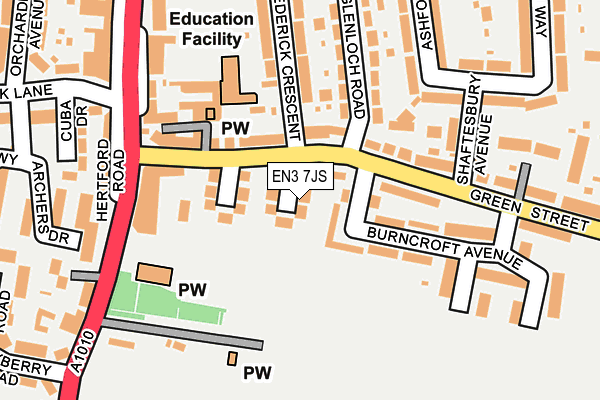 EN3 7JS map - OS OpenMap – Local (Ordnance Survey)