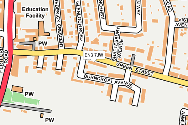 EN3 7JW map - OS OpenMap – Local (Ordnance Survey)