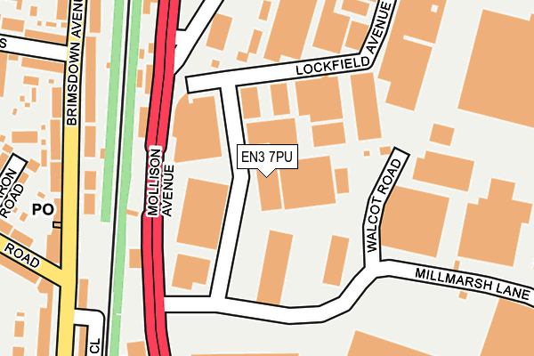 EN3 7PU map - OS OpenMap – Local (Ordnance Survey)