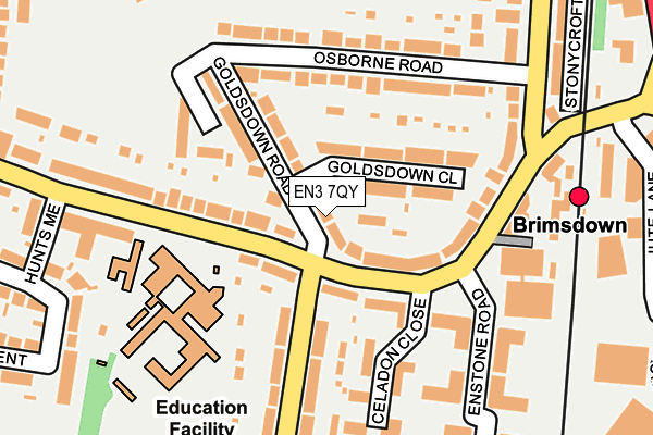 EN3 7QY map - OS OpenMap – Local (Ordnance Survey)