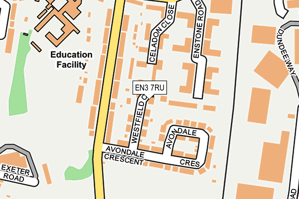 EN3 7RU map - OS OpenMap – Local (Ordnance Survey)