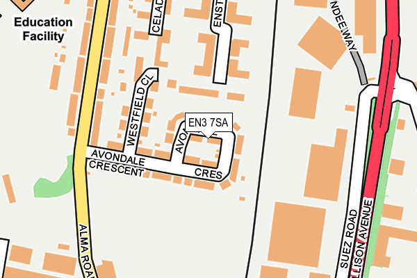 EN3 7SA map - OS OpenMap – Local (Ordnance Survey)