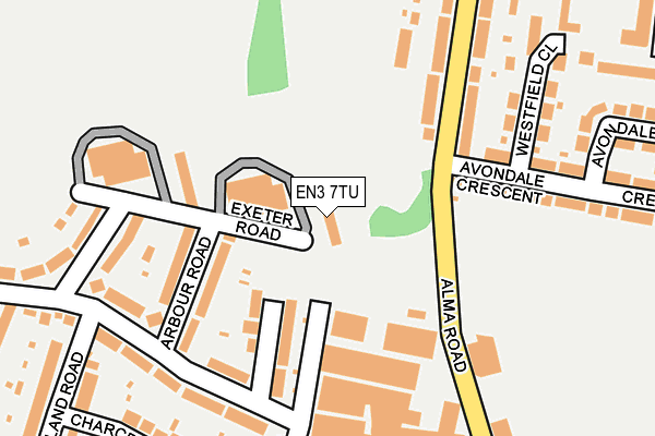 EN3 7TU map - OS OpenMap – Local (Ordnance Survey)