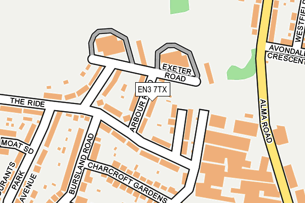 EN3 7TX map - OS OpenMap – Local (Ordnance Survey)