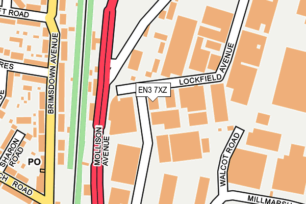 EN3 7XZ map - OS OpenMap – Local (Ordnance Survey)