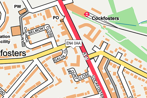 EN4 0AA map - OS OpenMap – Local (Ordnance Survey)