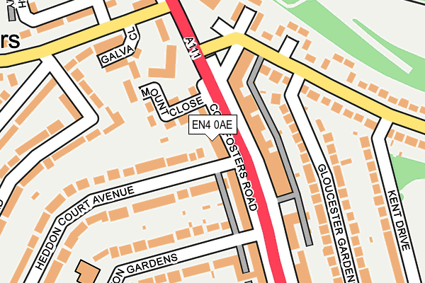 EN4 0AE map - OS OpenMap – Local (Ordnance Survey)