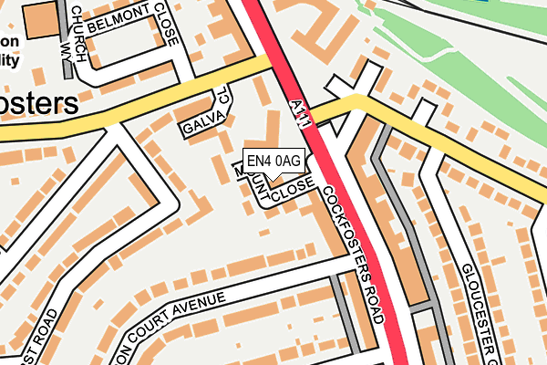 EN4 0AG map - OS OpenMap – Local (Ordnance Survey)