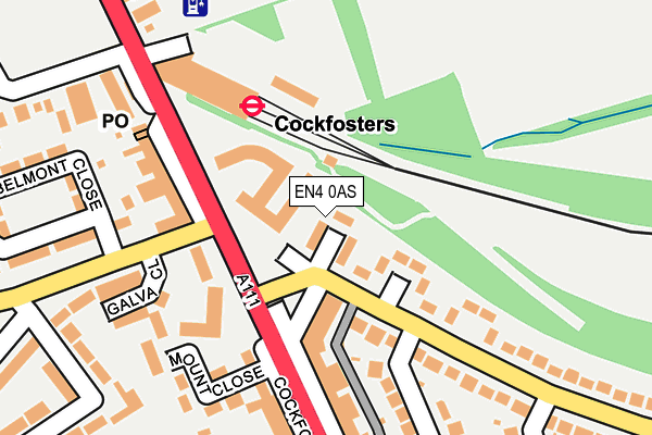 EN4 0AS map - OS OpenMap – Local (Ordnance Survey)