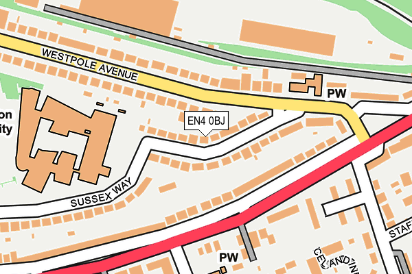 EN4 0BJ map - OS OpenMap – Local (Ordnance Survey)
