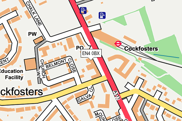 EN4 0BX map - OS OpenMap – Local (Ordnance Survey)