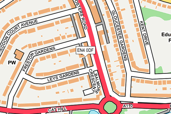 EN4 0DF map - OS OpenMap – Local (Ordnance Survey)