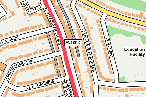 EN4 0DX map - OS OpenMap – Local (Ordnance Survey)