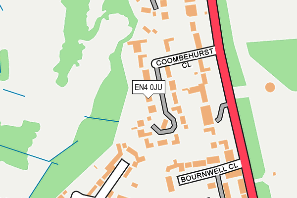 EN4 0JU map - OS OpenMap – Local (Ordnance Survey)