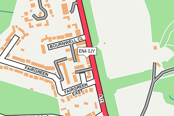 EN4 0JY map - OS OpenMap – Local (Ordnance Survey)