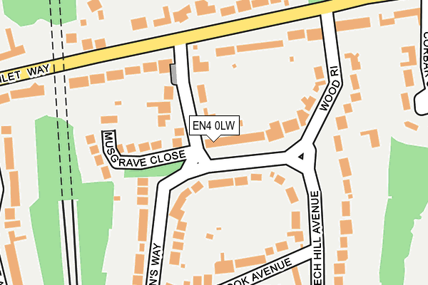 EN4 0LW map - OS OpenMap – Local (Ordnance Survey)