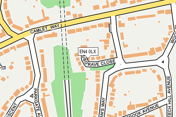 EN4 0LX map - OS OpenMap – Local (Ordnance Survey)