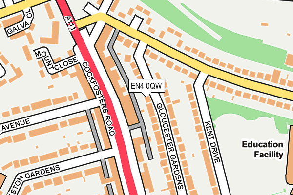 EN4 0QW map - OS OpenMap – Local (Ordnance Survey)