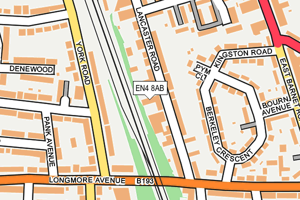 EN4 8AB map - OS OpenMap – Local (Ordnance Survey)