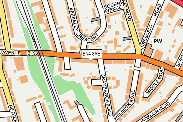 EN4 8AE map - OS OpenMap – Local (Ordnance Survey)