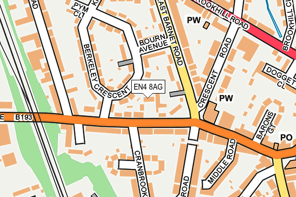 EN4 8AG map - OS OpenMap – Local (Ordnance Survey)