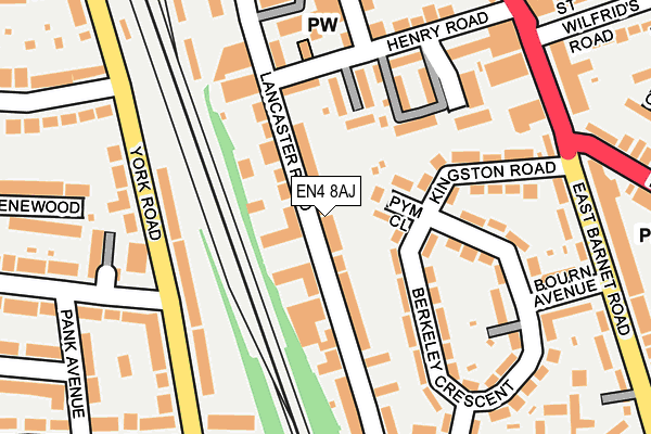 EN4 8AJ map - OS OpenMap – Local (Ordnance Survey)