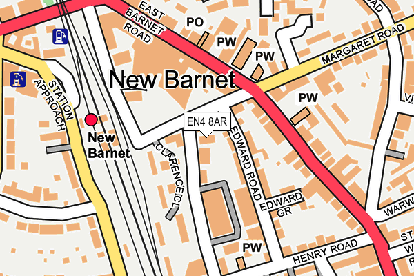 EN4 8AR map - OS OpenMap – Local (Ordnance Survey)