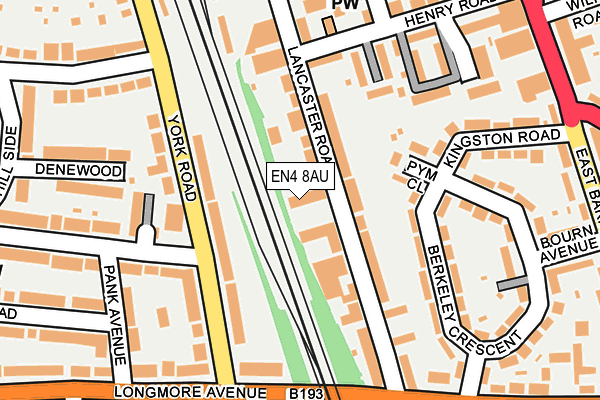 EN4 8AU map - OS OpenMap – Local (Ordnance Survey)