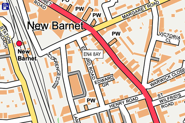 EN4 8AY map - OS OpenMap – Local (Ordnance Survey)