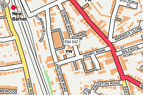 EN4 8AZ map - OS OpenMap – Local (Ordnance Survey)