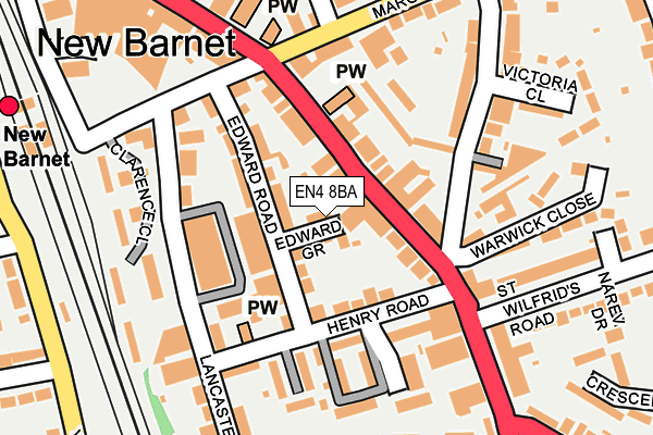 EN4 8BA map - OS OpenMap – Local (Ordnance Survey)