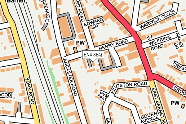 EN4 8BQ map - OS OpenMap – Local (Ordnance Survey)