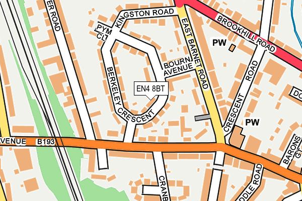 EN4 8BT map - OS OpenMap – Local (Ordnance Survey)