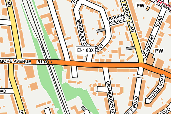 EN4 8BX map - OS OpenMap – Local (Ordnance Survey)