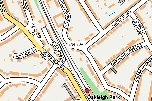 EN4 8DA map - OS OpenMap – Local (Ordnance Survey)