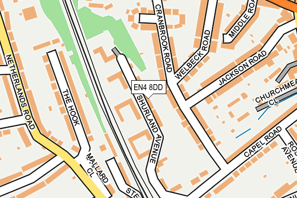 EN4 8DD map - OS OpenMap – Local (Ordnance Survey)