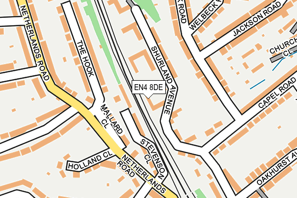 EN4 8DE map - OS OpenMap – Local (Ordnance Survey)
