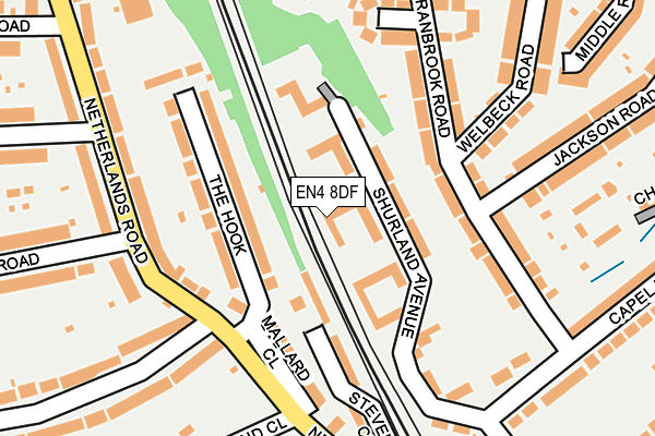 EN4 8DF map - OS OpenMap – Local (Ordnance Survey)