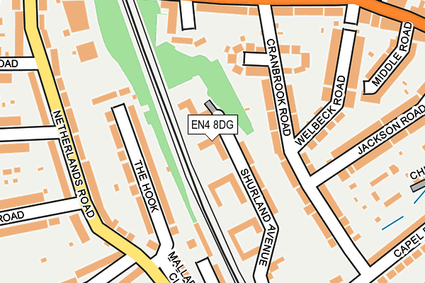 EN4 8DG map - OS OpenMap – Local (Ordnance Survey)