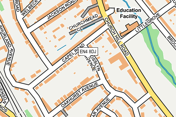 EN4 8DJ map - OS OpenMap – Local (Ordnance Survey)