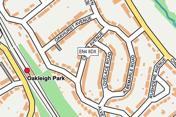 EN4 8DX map - OS OpenMap – Local (Ordnance Survey)