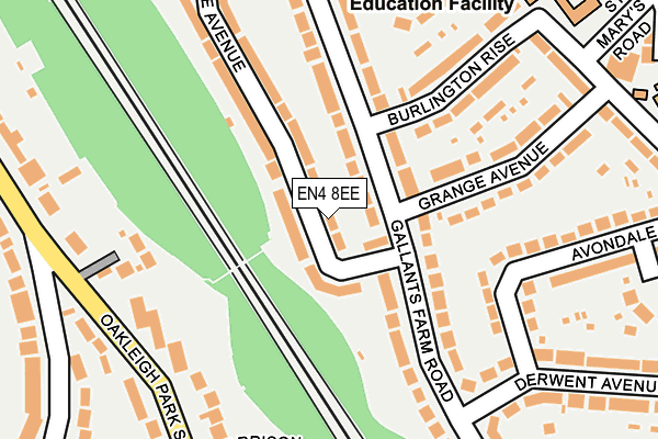 EN4 8EE map - OS OpenMap – Local (Ordnance Survey)