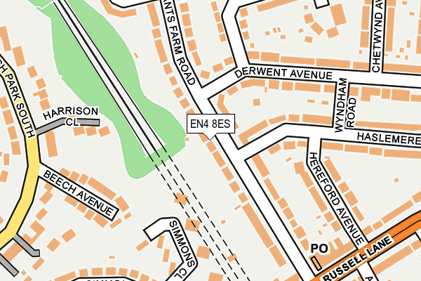 EN4 8ES map - OS OpenMap – Local (Ordnance Survey)