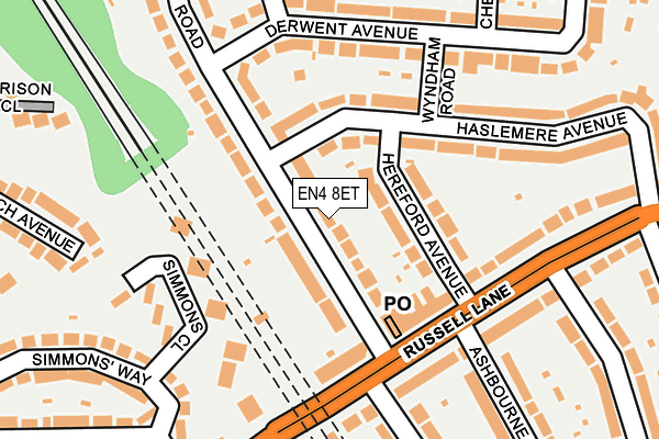 EN4 8ET map - OS OpenMap – Local (Ordnance Survey)