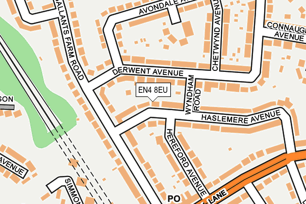 EN4 8EU map - OS OpenMap – Local (Ordnance Survey)