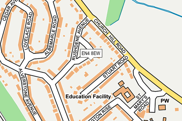 EN4 8EW map - OS OpenMap – Local (Ordnance Survey)